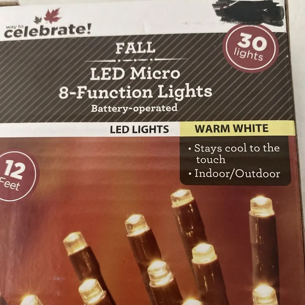 Holloween Led Micro Lights Purple Orange Indoor Outdoor Home Decoration 3 Pack
